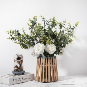 Růže Eukalyptus Svatební kytice Dekorace na stůl Květina Kytice z umělých květin