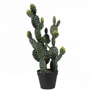Plantas verdes do deserto tropical Planta de plástico de interior Plantas de cactus suculentos artificiais con macetas para decoración do fogar