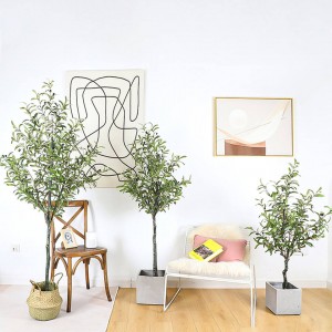 120cm 3.95FT Artificialis Olivae Faked Faux Olive Plant for Home Office Shopping Mall Store Decoration