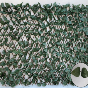 Kënschtlech Ivy erweiterbar Weiden Trellis Hecke kënschtlech retractable Plastiksblieder Zait