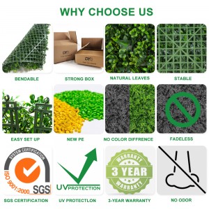 Decorazione interna per esterni Parete in erba Decorativa Siepe artificiale Recinzione Paesaggio Piante artificiali Parete Parete verde verticale