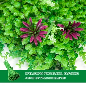 I-Artificial Hedge Idizayini entsha ifake i-Grass Plant Panel Green Wall for Wholesale