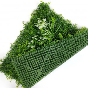 Tembok Taman Vertikal Kanggo Indoor Outdoor Dekorasi UV Protection Plastik High Quality Green Plant Panels rasa Tropis