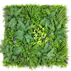 वनस्पति कृत्रिम यूवी-प्रतिरोधी और लौ-मंदक यूवी कृत्रिम पौधे की दीवार पैनल हरी घास की दीवार कृत्रिम पत्ते की दीवार