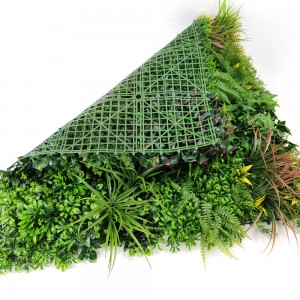 биљни вештачки зид отпоран на УВ зрачење, унутрашњи и спољашњи украсни панел, вештачко лишће, зид од зелене траве 100*100цм