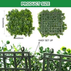 WHDY គ្រឿងតុបតែងដែលមានគុណភាពខ្ពស់ Faux Green Boxwood Panels Fence Hedge Backdrop Artificial Plant Grass Wall