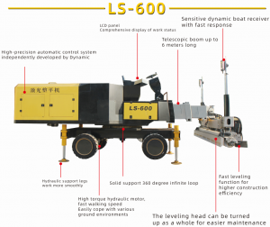 LS-600 Boom teleskopikoa Hormigoizko Laser Screed