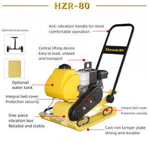 HZR-80 Construction Plate Compactor na May Water Tank/Single Dierection Diesel Vibrator