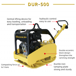 DUR-500 Hydraulic Compactor ho an'ny Excavators Made in China Vibratory Plate Compacto