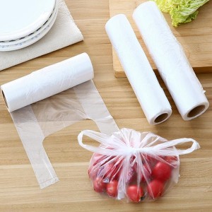 カスタマイズされたベスト包装プラスチック PE T シャツ食料品ショッピング バッグを実行します。