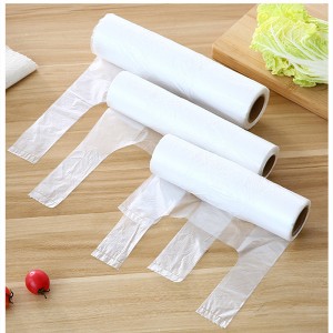 Embalagem de camiseta de alta qualidade em plástico HDPE Sacos de alimentos planos em rolo