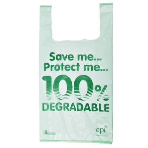 सुपरमार्केटसाठी सिंगलट बॅग लहान मध्यम मोठ्या EPI डिग्रेडेबल पांढरा रंग