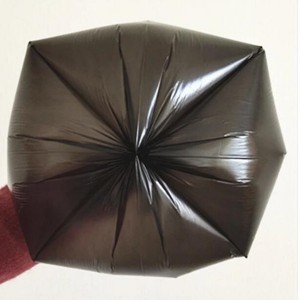 Wholesale Customized HDPE LDPE  Black Star Sealed Flat Sealed Garbage Bags in Roll