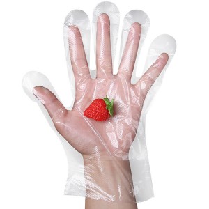 Huishoudelijke wegwerp transparante plastic handschoenen PE plastic reinigingshandschoenen