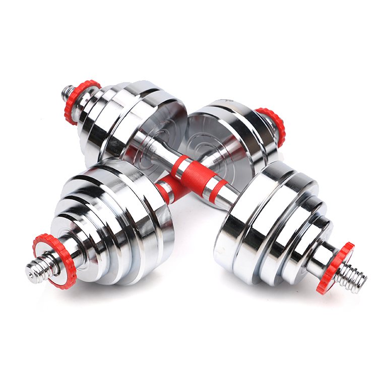 High Quality Wholesale 50kg chromed dumbbell barbell set with low price