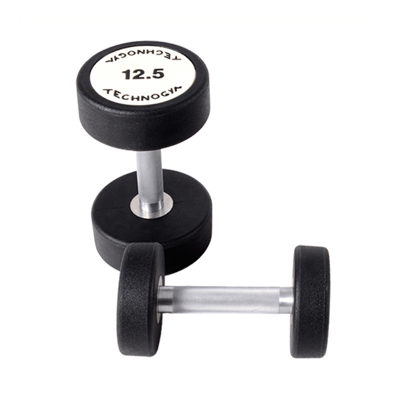 Gym  commercial fitness equipment PU dumbbell rubber coated for weight training