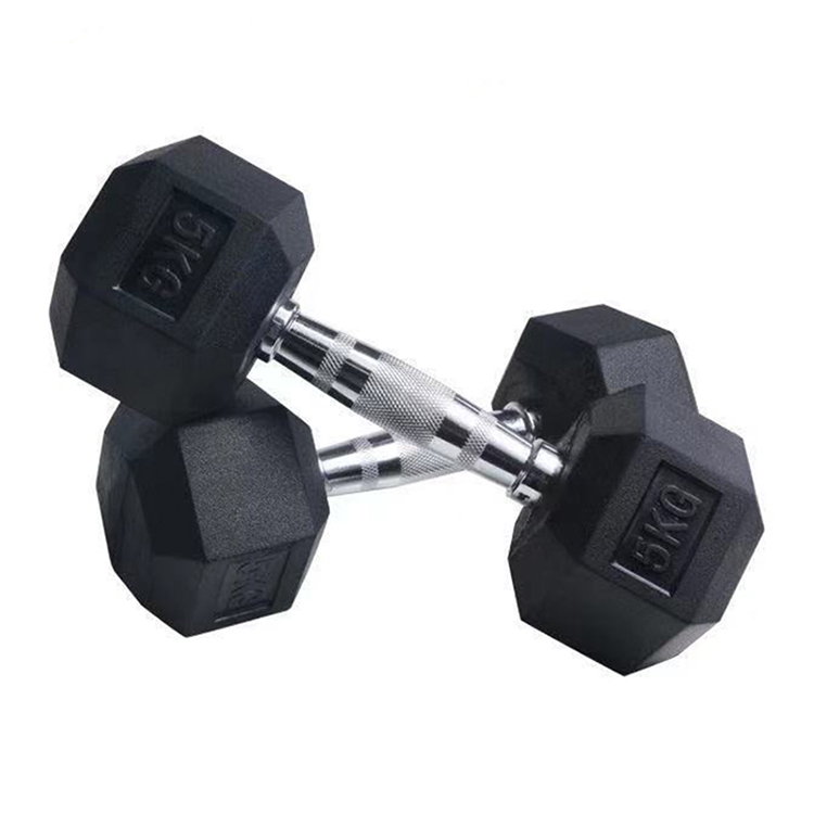 Gym Power Training 10kg 20kg 30kg 40kg Adjustable Black Rubber Hex Dumbbells Sets Featured Image