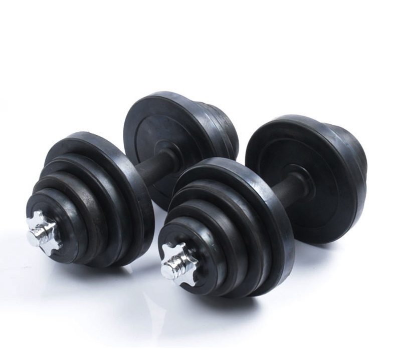 Sports body-building equipment Black laminated core dumbbells