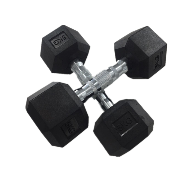 wholesale private label black 10kg power training equipment rubber adjustable coated cast steel weights hex dumbbell set Featured Image
