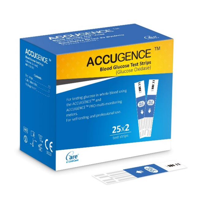 Imej Yang Ditampilkan ACCUGENCE ® Jalur Ujian Glukosa Darah(Glucose Oxidase).
