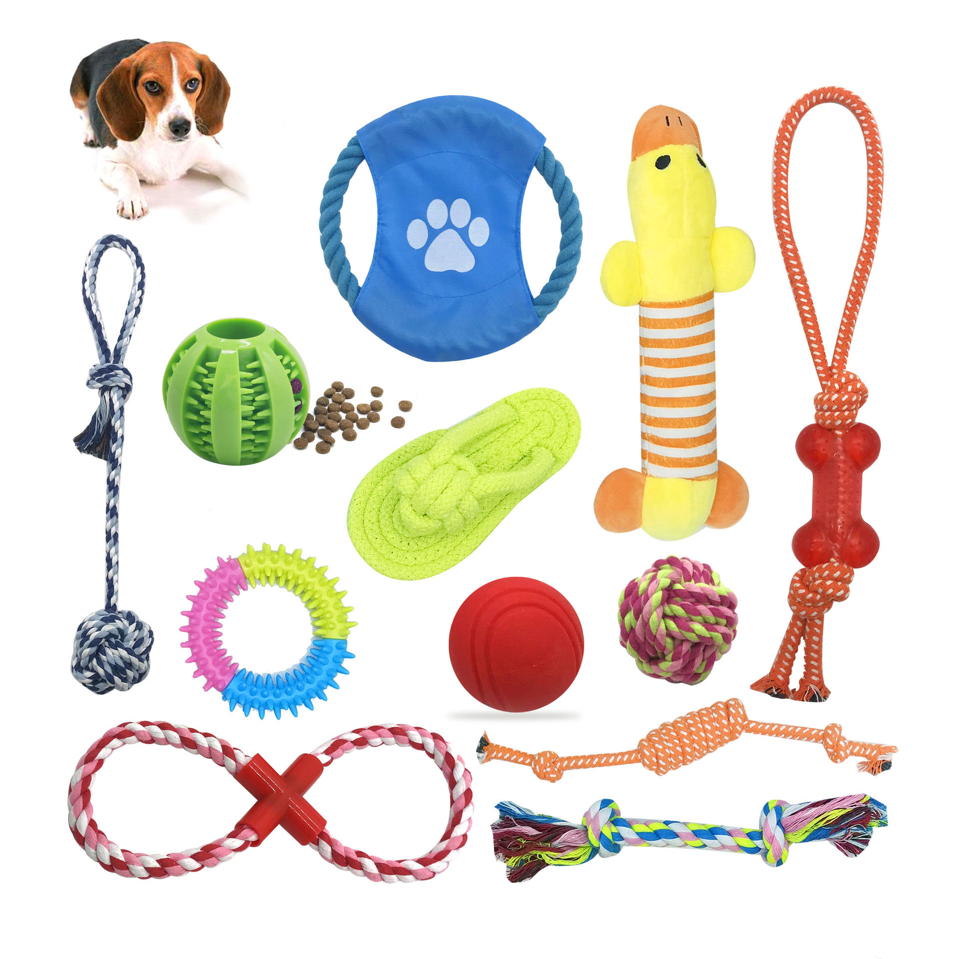 მორგებული 12 პაკეტის ნაკრები Dog Toys Interactive Squeaky Dog Toy Pet Plush Toy