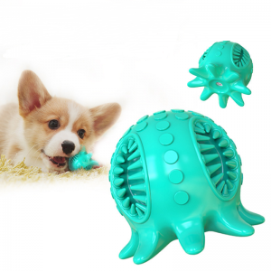 Pulpo Pet Chew Toys Limpieza de dientes interactiva Squeaky Dog Toys Juguete de goma para mascotas
