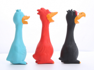 Slitstarka skrikande kyckling Tuggleksaker för husdjur Naturlig latex för hundgnissande leksaker