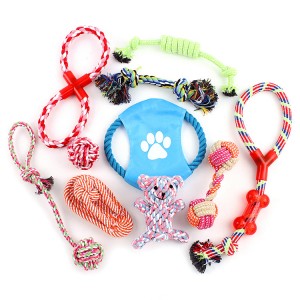 Персонализирана опаковка от 10 издръжливи памучни играчки за кучета Интерактивна скърцаща играчка за кучета Играчки за дъвчене за домашни любимци