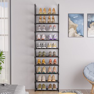 Magas cipőtartó Tartós fém rendszerező keskeny cipőtartók szekrényekhez