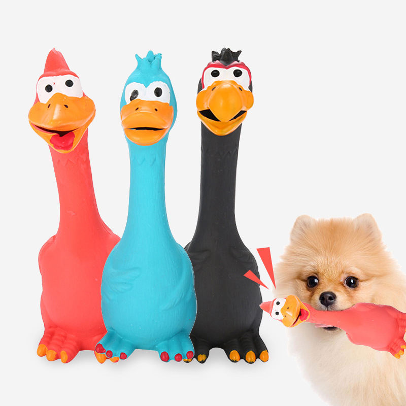Durable Ccreaming Chicken Pet Chew Toys Natural Latex Dog Squeak Toys