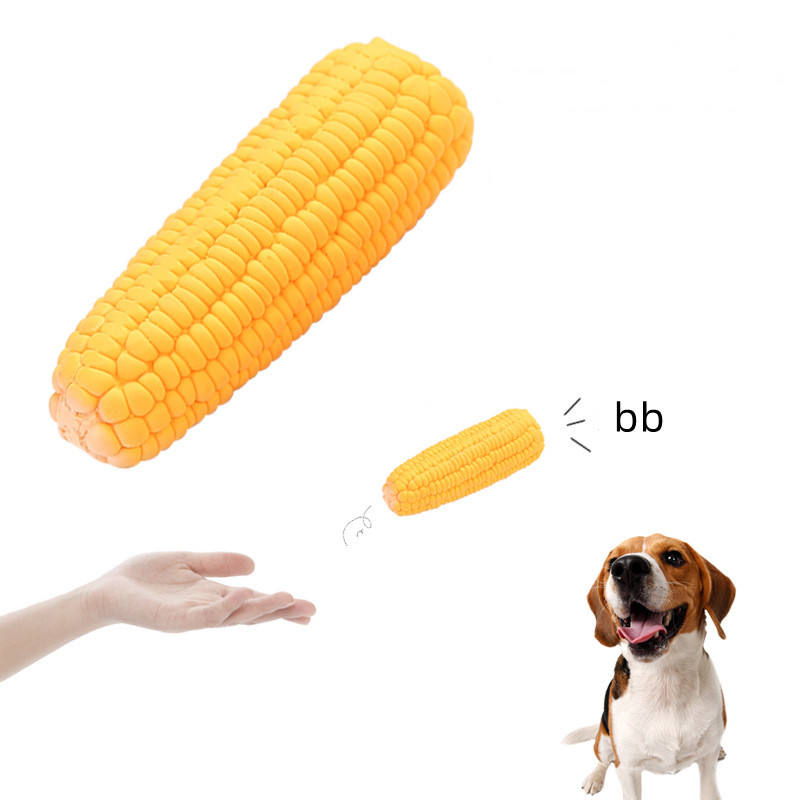 Играчке за жвакање од латекса у облику кукуруза Интерактивне играчке за шкрипање паса