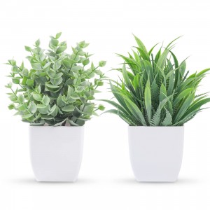 Bimë të rreme eukalipt Bimë artificiale në vazo Dekor tavoline shtëpie