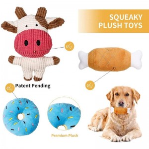 Պատվերով 7 փաթեթ Dog Toy Pack Ինտերակտիվ բամբակյա պարան Squeaky Dog խաղալիքների հավաքածու