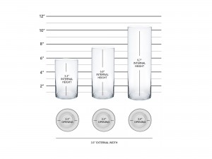 Kepingan Tengah Vas Silinder Kaca untuk Hiasan Meja Rumah
