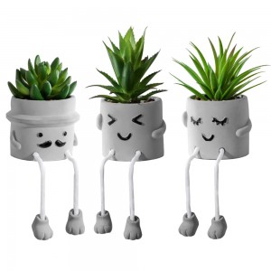 Mini piante grasse artificiali creative in vaso Home Desk Decor