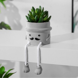 Mini plantes suculentes artificials creatives en test de decoració d'escriptori de casa