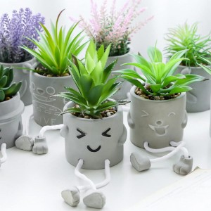 Mini Potted Creative Artificial Succulent Plants Տնային սեղանի դեկոր
