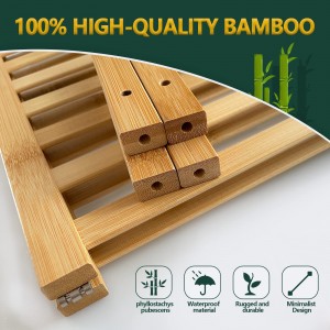 Rack Hue 3-Tier mo te Whata Hua Ka taea te Tapae Hua Whakaraupapa Bamboo Multifunctional