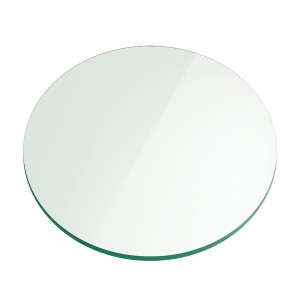Piano del tavolo rotondo in vetro trasparente e specchio