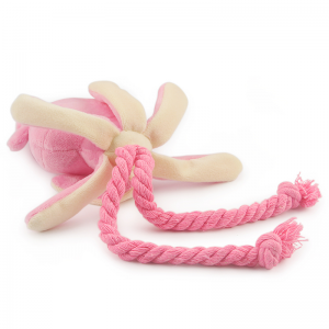 Slatki dizajn u obliku hobotnice u obliku flanela Igračke za žvakanje za kućne ljubimce Izdržljive igračke za žvakanje za psa