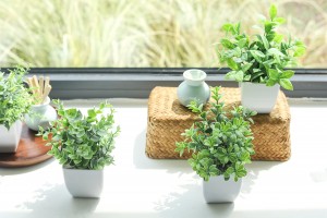 ყალბი მცენარეები ხელოვნური გამწვანება ქოთნის მცენარეები სახლის შიდა დეკორი
