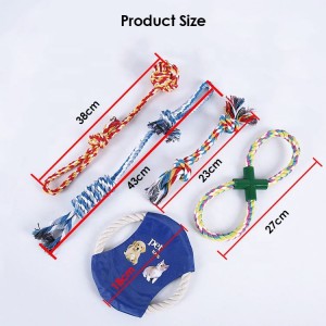 Користувальницькі 8Pcs/Set Durable Dog Toy Pack Інтерактивна бавовняна мотузка Squeaky Dog Toy
