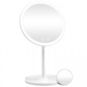 Rechargeable Lighted Magnifying Makeup Mirror LED Touch Screen Desk Desk