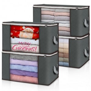 6 Pack Foldable Clothes Storage Bins with Durable Handles