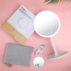 Rechargeable Lighted Magnifying Makeup Mirror LED Touch Screen Desk Decor