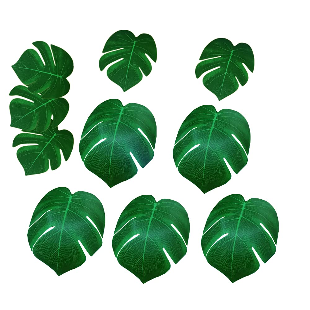 Gjethet artificiale të palmës Bimët e gjelbra faux monstera Dekorimi i shtëpisë në Havai