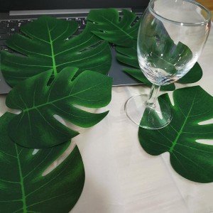 Mākslīgās palmu lapas, zaļās mākslīgās monstera augi Havaju mājas dekorēšana