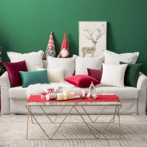 Різдвяні оксамитові м'які однотонні декоративні квадратні декоративні наволочки для диванів