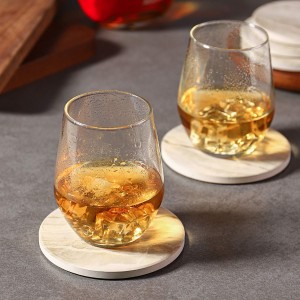 Marble Ceramic Drink Coaster na may Holder Absorbent Tabletop Protection Cup Home Decor