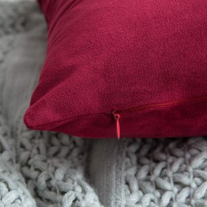 Christmas Velvet Soft Solid Decorative Square Throw Pillow Covers Sofa Pillowcases Decor